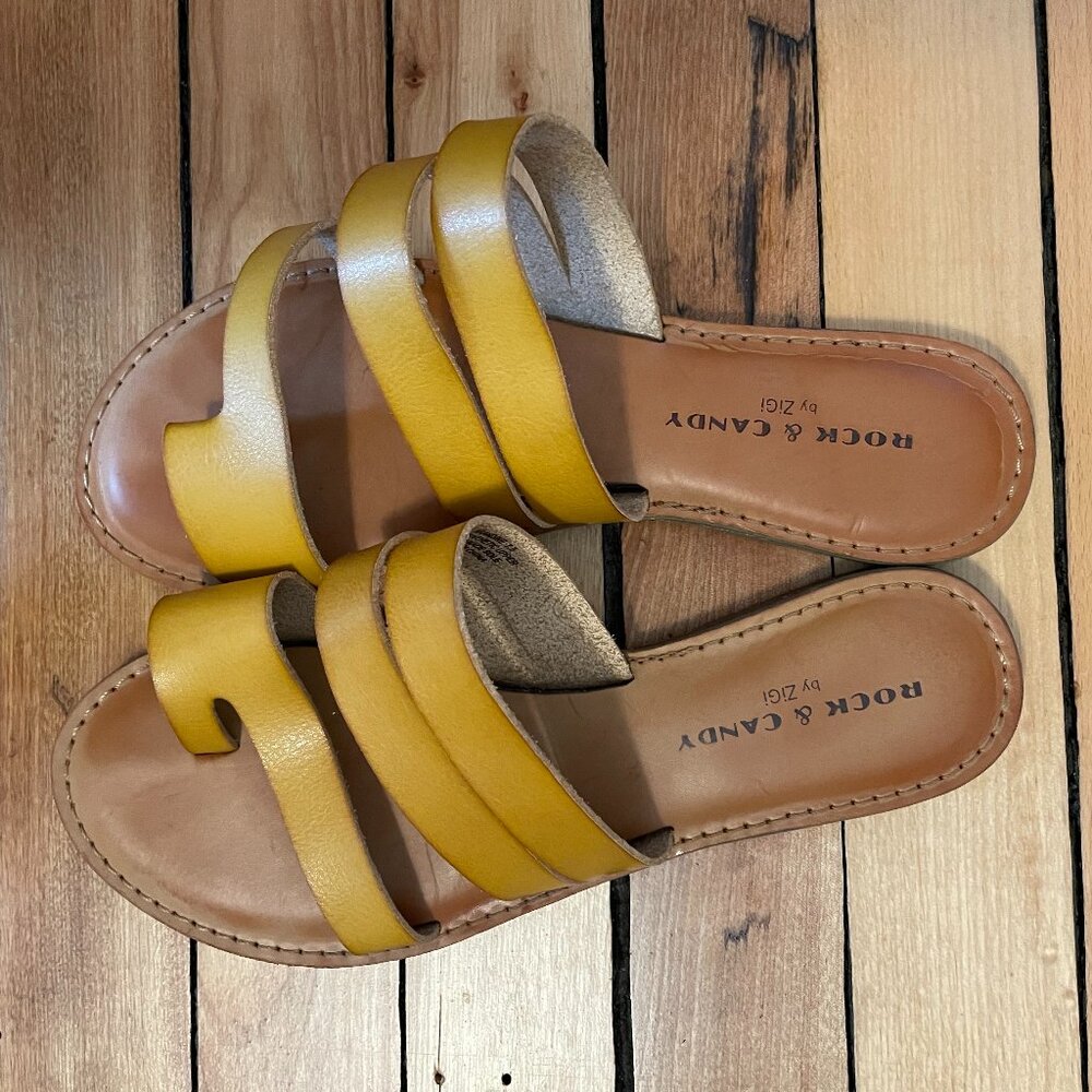 Rock and Candy Slide On Sandals Orange/Yellow Size 7.5